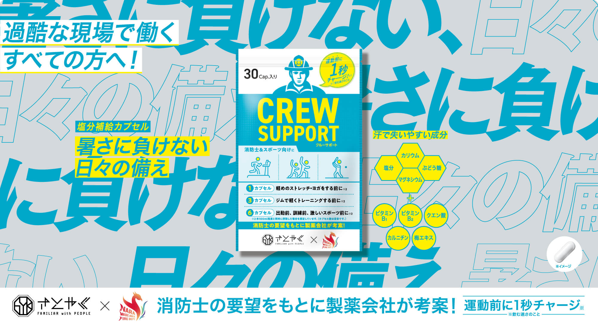 【CREWSUPPORT】暑さへの備えがある人は、守れる人になる。塩分補給カプセル新発売！